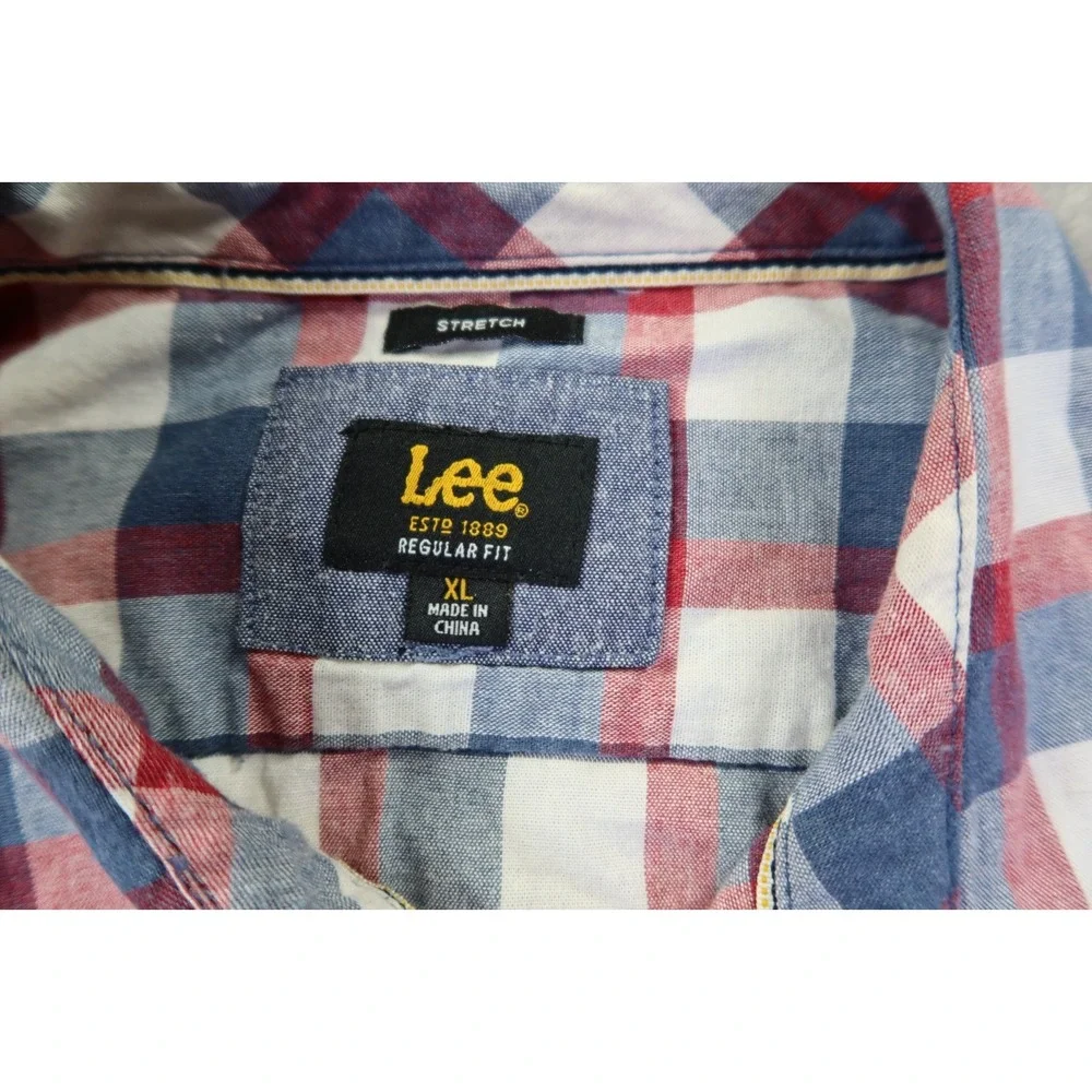 Lee Regular Fit Stretch Button Front Shirt Men's Size XL Campfire Camping Hiking
